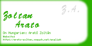 zoltan arato business card
