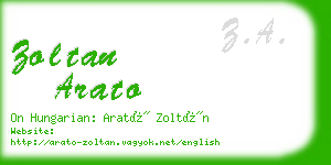 zoltan arato business card